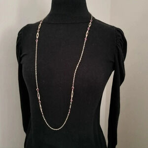 Vintage Park Lane Gold tone Necklace with Pink Gemstones